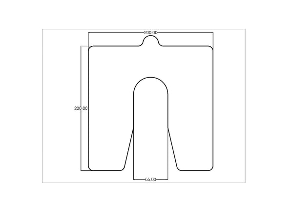 0.05mm Precut Alignment Slotted Shim 200x200 Slot 55mm Pack of 10 - Shim Stock Metals UK
